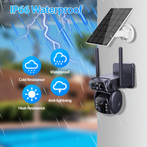 Ubox 4G ngoài trời không dây IP Bullet an ninh mạng PTZ máy ảnh <span class=keywords><strong>Wifi</strong></span> 8MP ống kính kép báo động PTZ năng lượng mặt trời Panel CCTV Camera giám sát - Product Image 2