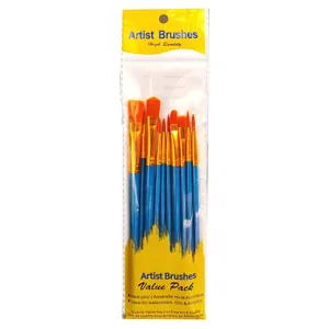 Ensemble de pinceaux professionnels pour artistes, 10 pièces, poils en <span class=keywords><strong>nylon</strong></span>, manche en plastique, pour peinture à l'huile et à l'aquarelle - Product Image 3