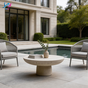 <span class=keywords><strong>Tavolino</strong></span> da Caffè Rotondo in GRC Moderno e Minimalista, Design Angolare per Hotel, Appartamenti, Giardini e Patii - Product Image 4