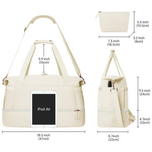 Bolsa de Viaje Unisex de Moda Urbana, Color Sólido, Poliéster, Gran Capacidad, Múltiples Bolsillos, Diseño con Carga USB para Viajes Casuales - Product Image 4