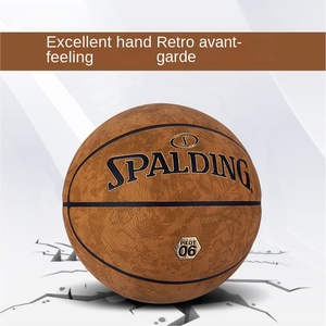 Balón de Baloncesto <span class=keywords><strong>Spalding</strong></span> Serie Aviator Número 7 para Hombre, con Absorción de Humedad, PU Retro con Logotipo en Relieve Cruzado, 77-739Y, Hecho en China - Product Image 2