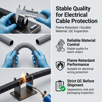 Cable flexible dinámico con blindaje duradero de PA de 16 mm para enrutamiento de movimiento de robots industriales, producción OEM, conducto corrugado de plástico de gran volumen