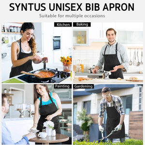 Delantal unisex lavable <span class=keywords><strong>de</strong></span> 2 bolsillos con estampado personalizado Delantales Peluquería Chef Cocina Fabricación BBQ Dibujo - Product Image 5