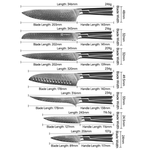 Ensemble <span class=keywords><strong>de</strong></span> 7 couteaux <span class=keywords><strong>de</strong></span> cuisine en acier Damas, couteaux <span class=keywords><strong>de</strong></span> cuisine <span class=keywords><strong>japonais</strong></span> avec manches en ABS, boîte cadeau incluse, personnalisation OEM/ODM - Product Image 3