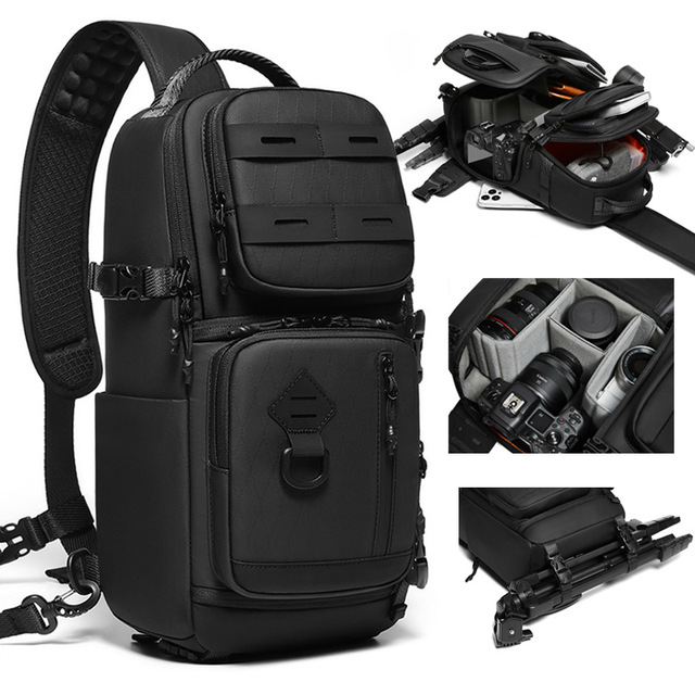 DSLR Camera Backpack Tactical Compact Sling Crossbody One Shoulder Professional Polyester Camera Bag for DSLR/Mirrorless/Point