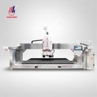 2026 China Hualong Máquina de corte de piedra CNC automática de 5 ejes con router eléctrico y sierra de puente para cuarzo, granito y mármol, con motor, en venta