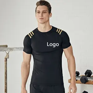 Men's Fitted Casual Shirts Professional Sportswear Oem Logo Custom Fitness Gym Workout T-shirts For Men