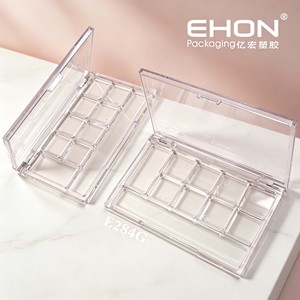 Palette à paupières vide transparente en plastique, étui à poudre de maquillage, boîte à blush cosmétique personnalisable avec logo - Product Image 1
