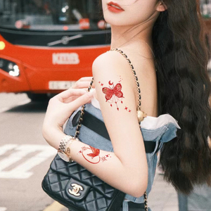 Pochoir de tatouage jetable C6, imperméable, de haute qualité, motif mignon multi-éléments, <span class=keywords><strong>dessin</strong></span> au trait de style <span class=keywords><strong>dessin</strong></span> animé, autocollant de tatouage feux d'artifice - Product Image 1