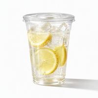 Gobelet jetable en PET transparent à paroi simple de 89 mm et 14 oz pour thé au lait Boba, boissons froides à emporter, impression de logo personnalisée