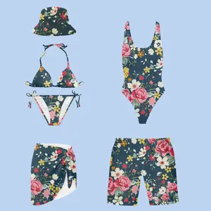 Скромная пляжная одежда, Женский Регулируемый бикини с цветочным принтом и узлом, купальный костюм из двух предметов