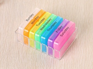 Wholesale 28 Squares Weekly 7 Days PP <b>Pill</b> Box Medicine Storage <b>Container</b> Case Organizer for Cabinet - Product Image 4