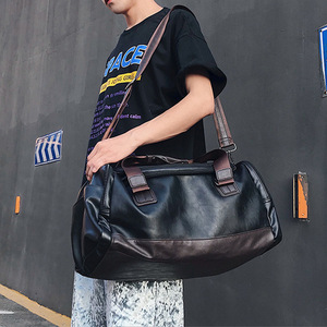 Bolsa de Gimnasio de Gran Capacidad, Bolsa de Viaje, Bolsa de Deporte con Correa para el Hombro, Forro de PU Moderno, Bolsa de Poliéster para Fin de Semana con Compartimento para Zapatos - Product Image 4