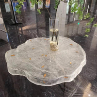 Table basse transparente asymétrique moderne Design créatif pour panneau de table à thé de luxe Mobilier de salon pour petit appartement