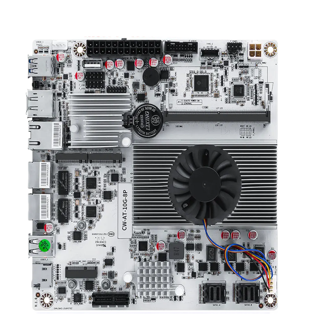 NAS Motherboard Intel N150 N100 i3-N305 8-Bay 1*10G 2*2.5G LANs 2*NVMe 2*SFF-8643 to 8*SATA Firewall Mainboard PCIex1 Type-C