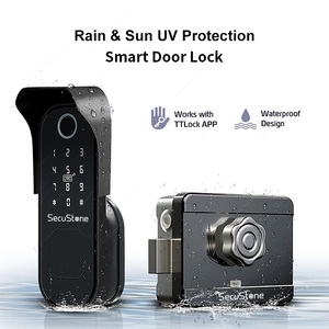 Serrure de porte d'hôtel intelligente numérique sans clé Secustone Tuya Wifi avec lecteur d'empreintes digitales biométrique, compatible avec Smartlife - Product Image 2