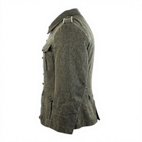 Veste d'hiver pour homme de style vintage en laine, inspirée des uniformes allemands de la Seconde Guerre mondiale, tissée, multi-poches, imperméable, coupe-vent et réversible