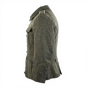 Veste d'hiver pour homme de style vintage en laine, inspirée des uniformes allemands de la Seconde Guerre mondiale, tissée, multi-poches, imperméable, coupe-vent et réversible - Product Image 4
