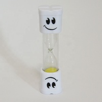 Timer Gigi Ramah Lingkungan Portabel Tahan Lama Desain Kontemporer untuk Anak-Anak, Set Timer 3 Menit Berbentuk Gigi Tersenyum, Bahan ABS, Kembali ke Sekolah