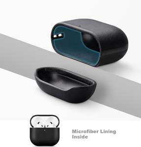 Vente en gros d'usine, étui pour <span class=keywords><strong>AirPods</strong></span> 1/<span class=keywords><strong>2</strong></span> en cuir véritable, étui <span class=keywords><strong>de</strong></span> protection luxueux pour écouteurs avec logo personnalisé - Product Image 4