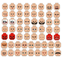 Accessoires d'expression faciale pour figurines de construction MOC - Soldat allemand, Soldat fantôme masqué blessé - Pièces de modèle de blocs de construction jouet