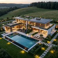 Villa modulaire à plusieurs étages en structure acier avec piscine, villa résidentielle préfabriquée moderne