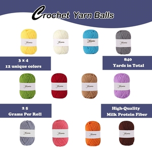 ชุดโครเชต์สำหรับผู้เริ่มต้น LQ260931Yarniss ชุดออลอินวันสำหรับผู้ใหญ่ สีกรมท่า |   ชุดตะขอเกี่ยวแบบตามหลักสรีรศาสตร์พร้อมอุปกรณ์เสริมเส้นด้าย 840 หลา - Product Image 4