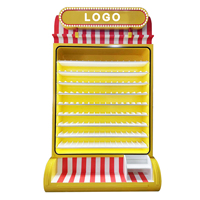 Étagère de présentation de jouets en bois moderne sur mesure pour boutique, avec éclairage LED mural