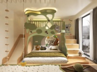 Lit superposé de luxe avec toboggan, lit mezzanine double insonorisé pour hôtel de villégiature et gîte