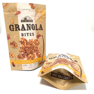 Sachet en papier kraft debout avec fenêtre, doublure en aluminium, fermeture éclair refermable, pour emballage de bonbons, noix, fruits secs, épices, thé - Product Image 4