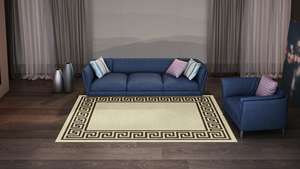 Ensemble de tapis haut de gamme en polyester, fabriqués à la machine, à poils coupés, abstraits, antidérapants et amortis, pour salle à manger, prière, salon et chambre. - Product Image 5