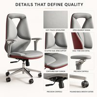 Silla de Oficina Ergonómica de Diseño Moderno, Silla Giratoria de Cuero PU para Personal, Silla de Computadora con Altura Ajustable, Sillas de Lujo para Jefes