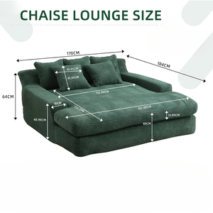 Divano Moderno Oversize in Ciniglia Effetto Nuvola, Poltrona Reclinabile Comoda per Interni, Divano Letto con Seduta Profonda per Soggiorno - Product Image 5