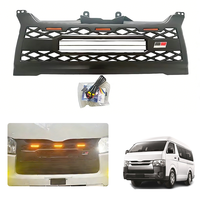Calandre avant automobile avec éclairage LED pour HIACE 2014-2018, kit de mise à niveau des accessoires de calandre pour fourgonnette à carrosserie étroite, garniture de carrosserie automobile