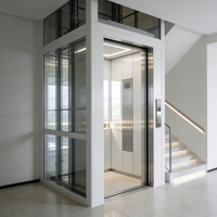 Ascenseur domestique électrique moderne à protection intégrale, avec plancher en PVC, pour villas et appartements de 2 à 6 personnes, capacité de charge de 400 kg