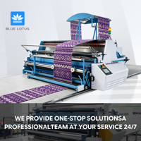 Nouvelle machine automatique de découpe de tissu Blue Lotus avec alignement des bords, solution pour salle de découpe à un opérateur