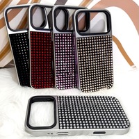 Coque de luxe électroplaquée en PC avec plaque arrière entièrement ornée de strass étincelants pour iPhone 17 Pro – Housse tendance résistante aux chocs