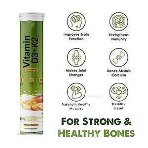 ASAP OEM <b>Vitamin</b> D3 K2 Bone Health Supplements Calcium Magnesium Zinc Vegan <b>Vitamin</b> D3 and K2 Effervescent Tablet - Product Image 3