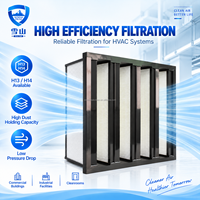 Filter Hepa Ventilasi V-bank Efisiensi Tinggi dengan Material Serat Kaca untuk Sistem HVAC AHU