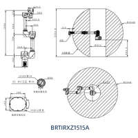 Bras robotisé articulé BRTIRXZ1515A, 4 axes, servo-électrique, machine industrielle de préhension et de placement