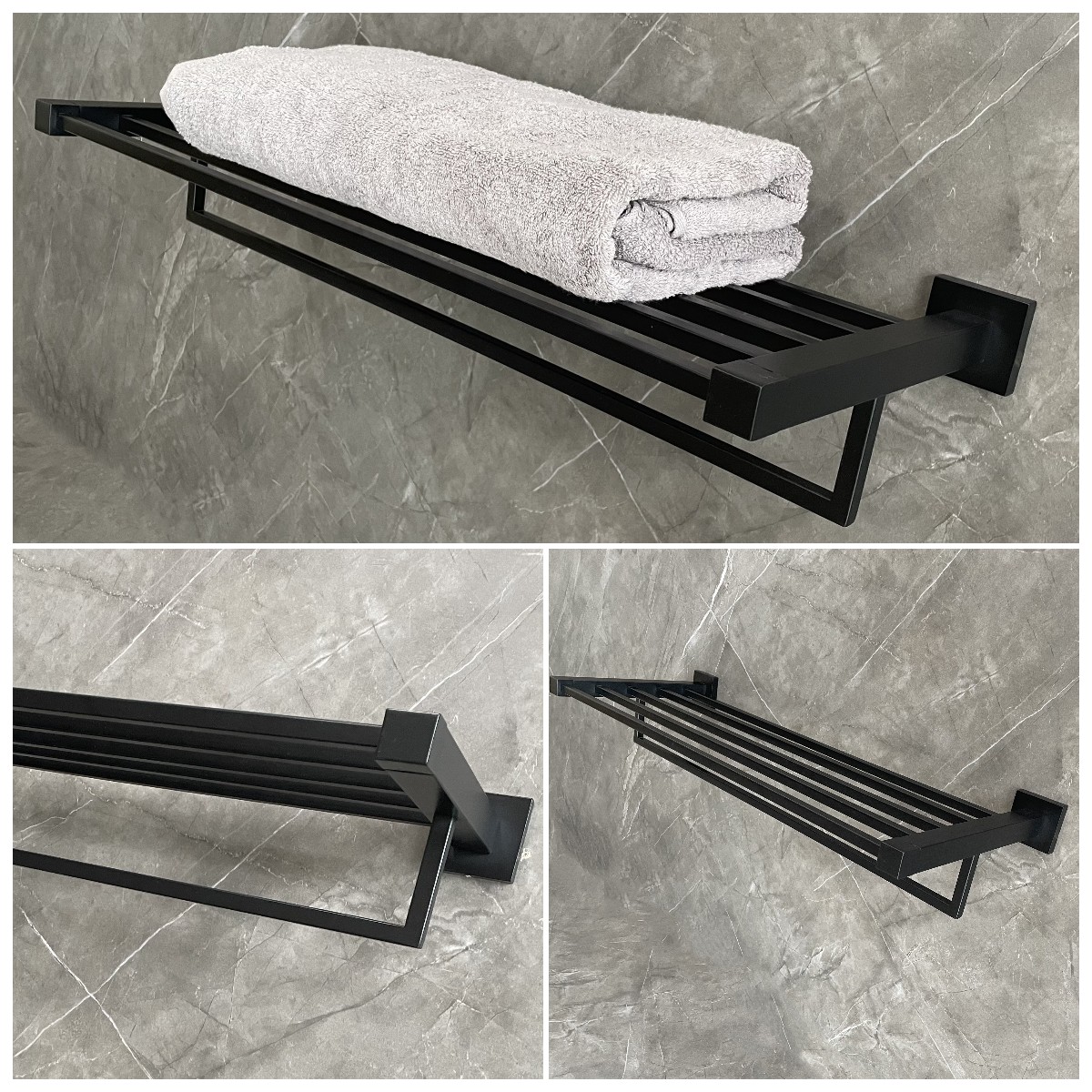 Wall Mounted Bathroom Towel Racks Shelf Stainless Steel Sus 304