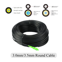 Kabel Patch Drop FTTH Single Mode Round FIBERVISION SC Preconnected 3.0/3.5mm dengan Jaket LSZH/PVC, Perakitan Mudah, Sudah Terterminasi