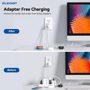 Elegrp Phổ Điện Điện Đôi Tường Ổ Cắm <span class=keywords><strong>USB</strong></span> Phí Ổ Cắm Loại C Tường Ổ Cắm Với 3 AC Cổng <span class=keywords><strong>USB</strong></span> - Product Image 5