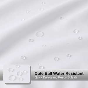 OWENIE Pingmomao <span class=keywords><strong>Rideau</strong></span> <span class=keywords><strong>de</strong></span> <span class=keywords><strong>douche</strong></span> en tissu polyester blanc imperméable, design moderne et luxueux, prix fabricant, 12 crochets, hôtel - Product Image 5