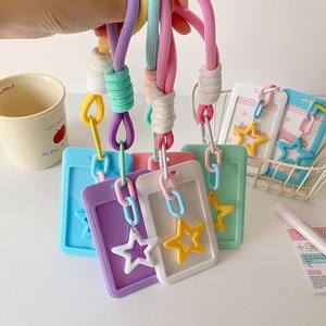 Sweet Girl's 3-Inch Photocard Holder con Star Pendant Bus Access Slide Cover Case para Passport Credit Photo Use - Product Image 1