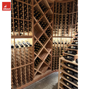 Armoire à vin AllandCabinet, style antique classique, en bois massif, pliable, système de rangement pour cave, meubles de maison, étagères à vin - Product Image 6