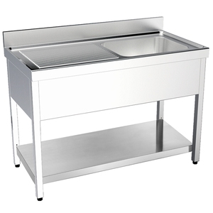 EURAST 2155I041 Quartz Granite <b>Sink</b> Frame 1 Shelf 1 <b>Drainer</b> 1 Bowl Faucet 600x500x300-1400x700x850mm One Two-Hole Surface - Product Image 1