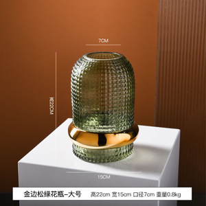 Vaso in Vetro Verde Nordico Stile Phnom Penh Retrò con Motivo Floreale <span class=keywords><strong>Turchese</strong></span> per Arredamento Casa - Product Image 6
