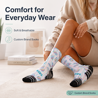 Chaussettes personnalisées en gros, chaussettes à motif, chaussettes de sport respirantes, logo personnalisé, faible MOQ, directement de l'usine, marque privée