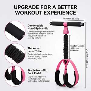 Nouvelle Conception Bandes de Résistance Durables 55 LB Tubes en Latex pour Yoga et Fitness avec Poignée et <span class=keywords><strong>Corde</strong></span> de Traction à Pédale - Product Image 2